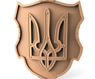Shield of a warrior with a trident  for CNC