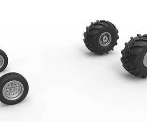 Wheel set of Vintage 2wd Pulling truck 1:25