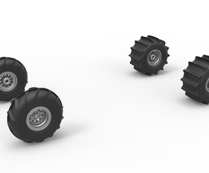 Wheel set of Mud dragster Version 1 Scale 1:25