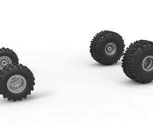 Wheel set of Mud dragster Version 2 Scale 1:25