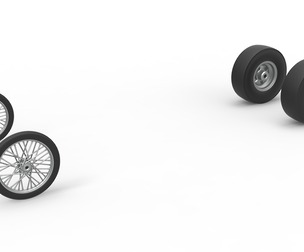 Wheel set of Vintage Front engine dragster 1:25