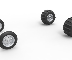 Wheel set of Vintage Sand Rail buggy 1:25