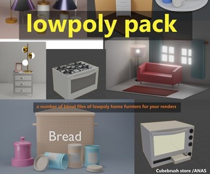 Low poly furniture's pack