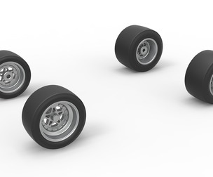 Wheel set of Asphalt Sprint car Scale 1:25