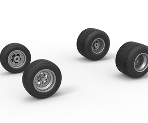 Wheel set of Dirt Sprint car Scale 1:25