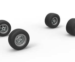 Wheel set of NE Dirt Modified stock car 1:25