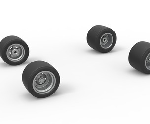 Wheel set of Asphalt Supermodified stock car 1:25