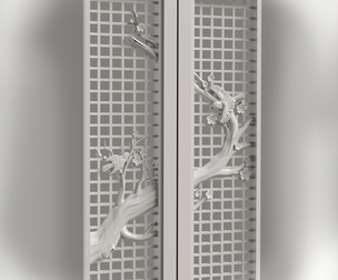 Door Cherry Blossoms and Birds for CNC Router