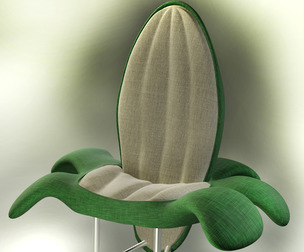 A Soft Chair in a Floral Style With Petals
