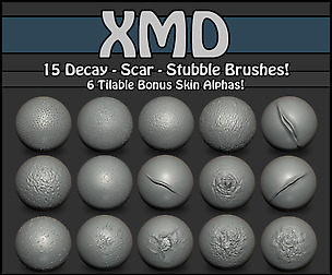 Premium Skin & Decay 01 - ZBrush Brushes