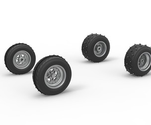 Wheel set of Ice Sprint car Scale 1:25