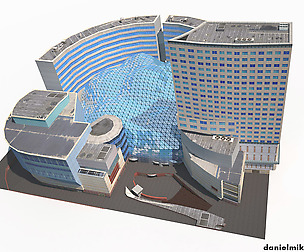 Office Mall Building Low Poly