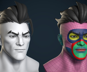 Stylized Male Head Basemesh - Game Ready - Rocky