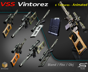 VSS Vintorez Gun - 6 Texture + ANIMATED