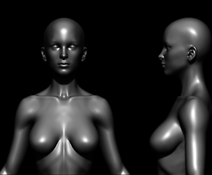 Busty Female Base Mesh Low poly and High poly