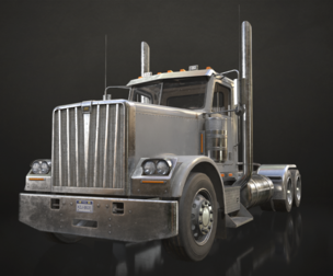 Semi Truck Day Cab - Low Poly