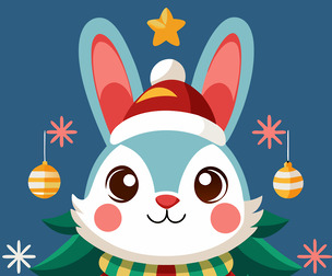 Character set rabbit for decorate in Christmas Day