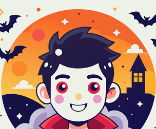 Happy in Halloween day Draw doodle style