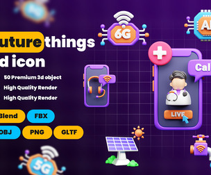Future things 3d Illustration  Icon Pack