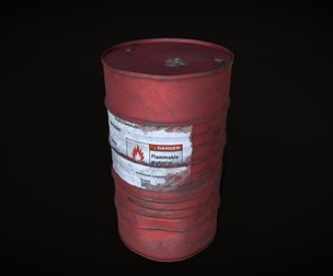 Low Poly Oil Barrel - PBR, Game-Ready Asset