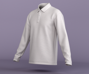Men's Long Sleeve Polo Shirt 3D Model