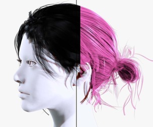 Female Hair - Messy Bun Classic Hairstyle