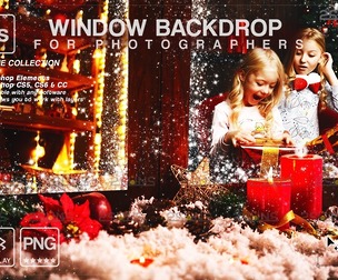 Christmas window overlay & Photoshop overlay