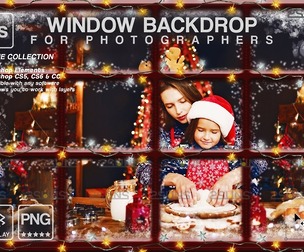 Christmas window overlay & Photoshop overlay