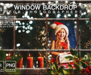 Christmas window overlay & Photoshop overlay