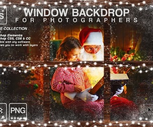 Christmas window overlay & Photoshop overlay
