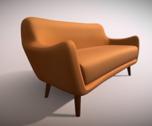 70s Sofa - High Quality Low-poly 3D model