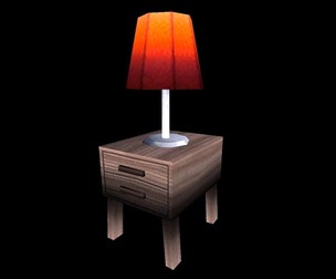 Lamp With Wooden Table Psx - 3D Models