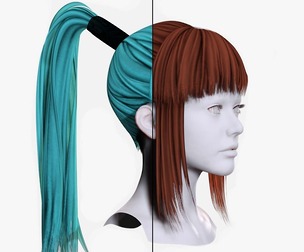 Female Ponytail Hair -Samurai Style