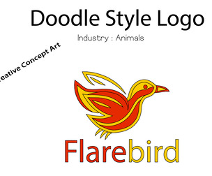 Doodle style logo flarebird