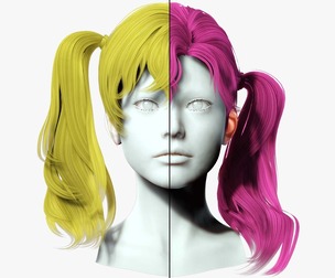 Female Hair - Pigtail Hair Style