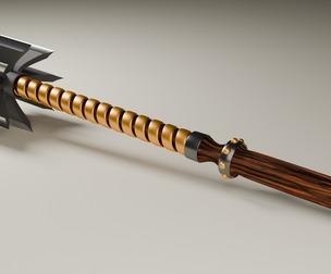 Mace ax high-poly model