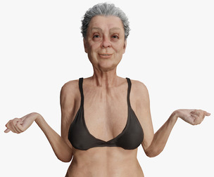 Realistic Old Woman Female Rigged Game Ready