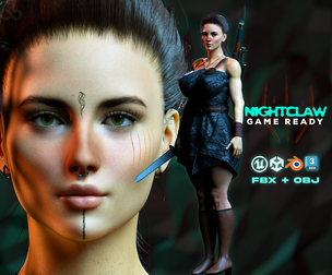 Medieval Nordic Game Ready Female - Nightclaw