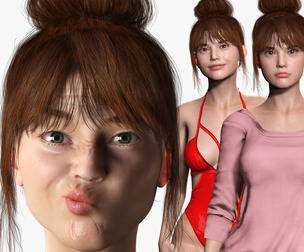 Mei Ling Realistic Asian Woman with Two Outfits