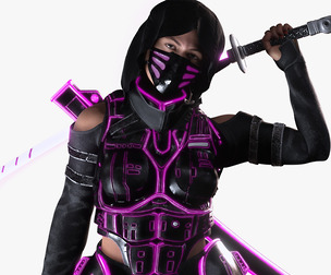 Futuristic Cyberpunk Samurai