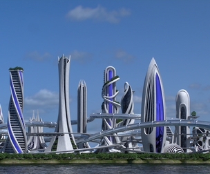 Futuristic city Utopian Buildings kit