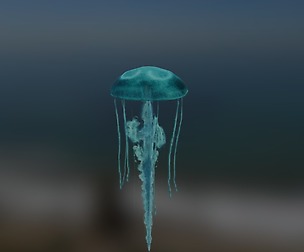 Animated Jellyfish VR / AR / low-poly 3D model