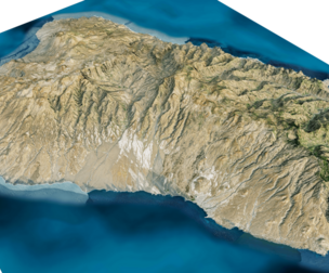 Santo Antao island 3d model terrain