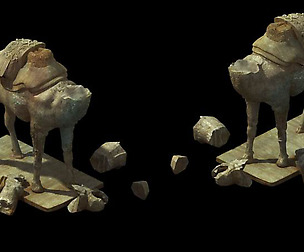 Game Model - Broken camel stone carving