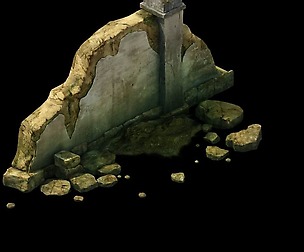 Game Model - Broken Stone Wall 01
