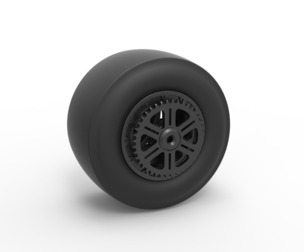 Rear wheel of Top fuel dragster motorcycle 1:25