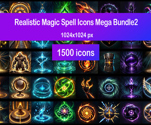 Realistic Magic Spell Icons Mega Bundle2