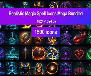 Realistic Magic Spell Icons Mega Bundle1