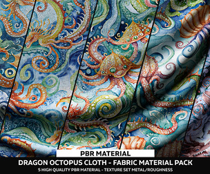 Dragon Octopus Pattern Fabric - Cotton Pack - PBR