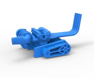 Engine of Top fuel Dirt dragster motorcycle 1:25